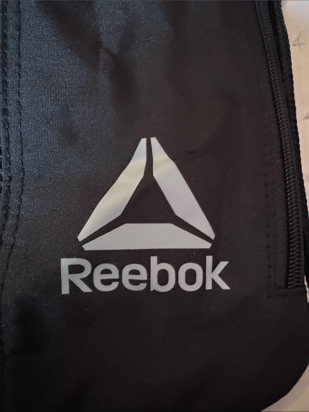 Reebok Black Mesh-Front pocket Drawstring Gym Sack